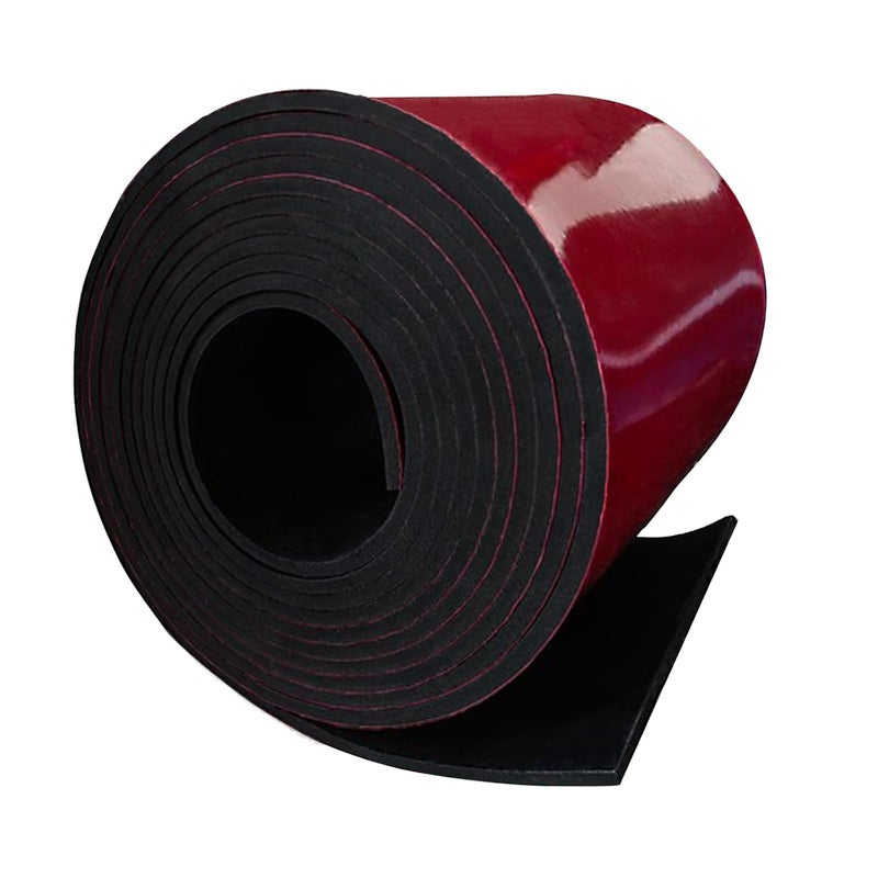 SUCOHANS Adhesive Rubber Strips 1/8(.125)" Thick x 4" Wide x 10' Long, Neoprene Rubber Strip with Adhesive Backing for Sealing Supports Protection Gaskets - Image 1